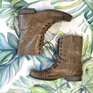 Steve Madden Distressed Leather Troopa Combat Boot